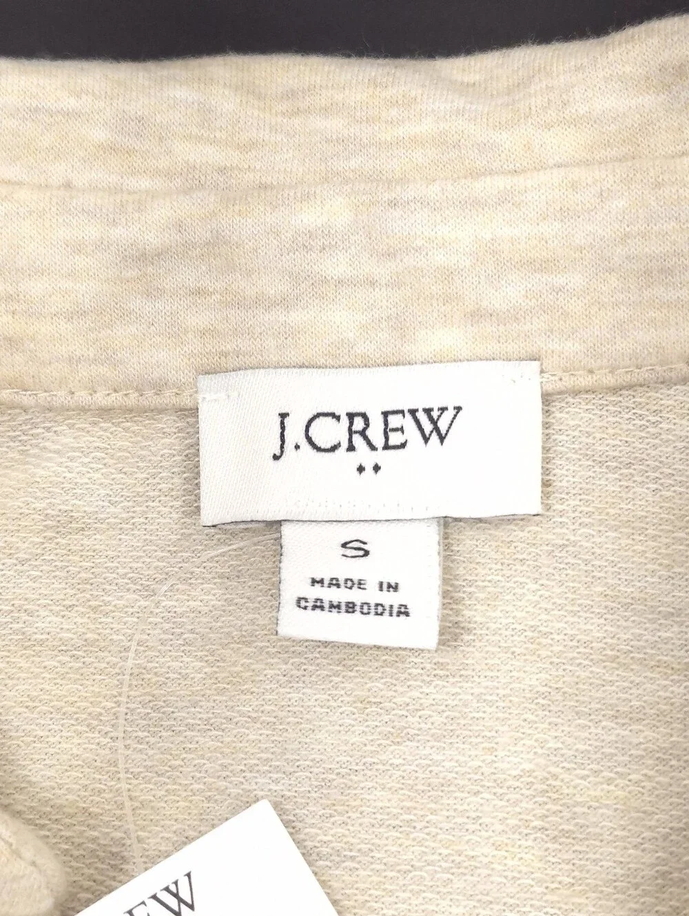 J.Crew Factory Womens Long Sleeve Top Collared V-Neck Pullover Heather Oat Small